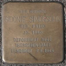 Stolperstein à la mémoire de Sidonie Simonsohn