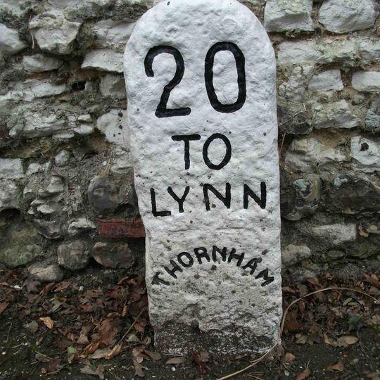 Milestone, High Street, Thornham, by 'Ivanhoe',