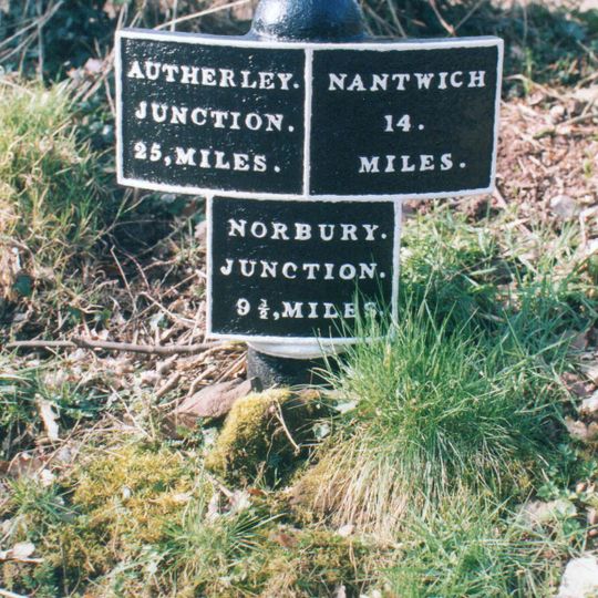 Shropshire Union Canal Direction Post About 115 Metres South East Of Bridge Number 59