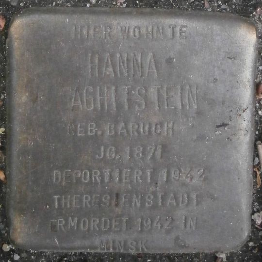 Stolperstein dedicated to Hanna Aghitstein