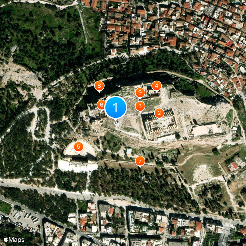 Świątynia Ateny Nike Mapa