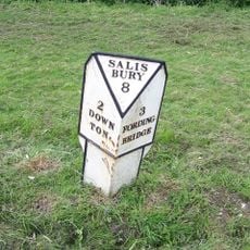 Milepost, Hulse Hall, opposite Blandford's Cottage