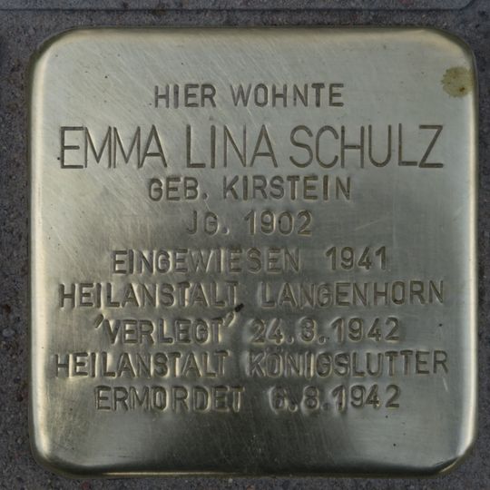 Stolperstein en memoria de Emma Lina Schulz