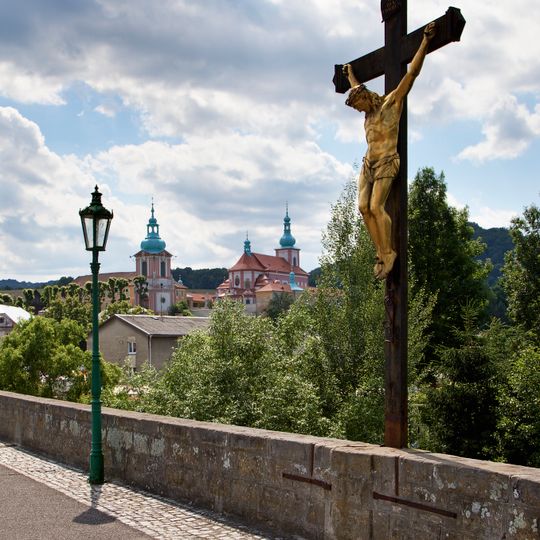 Kříž na mostě přes Ploučnici v Horní Polici