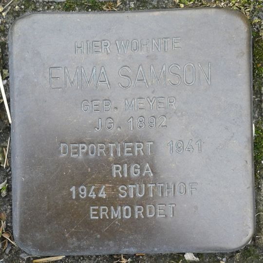 Stolperstein dedicated to Emma Samson