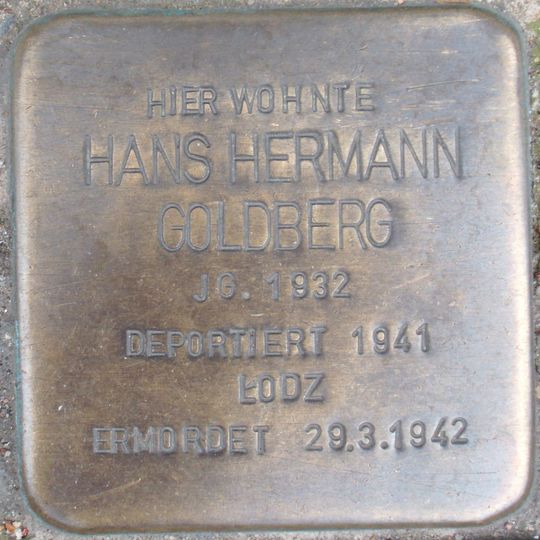 Stolperstein en memoria de Hans Hermann Goldberg