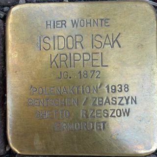 Stolperstein dedicated to Isidor Isak Krippel
