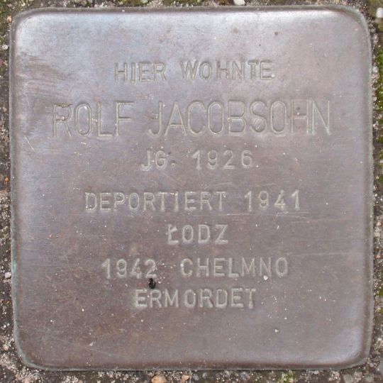 Stolperstein dedicated to Rolf Jacobsohn