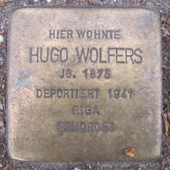 Stolperstein dedicated to Hugo Wolfers