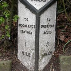 Milepost, Brooklands Road; by No. 250