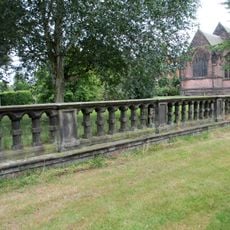 Balustrade before east front of Arley Hall