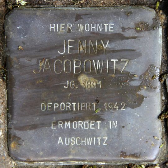 Stolperstein à la mémoire de Jenny Jacobowitz