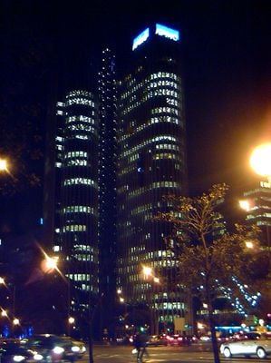 At night