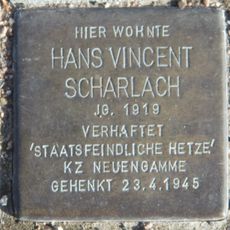 Stolperstein dedicated to Hans Vincent Scharlach