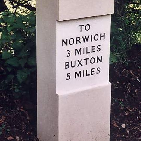 Milestone, Buxton Rd, 2yds S of jct with Quaker Lane
