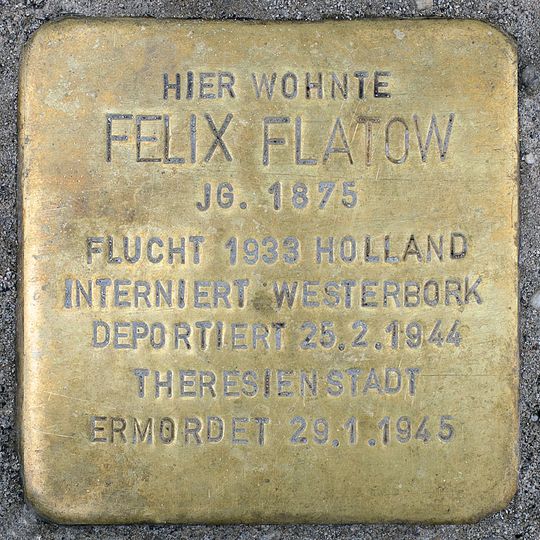 Stolperstein dedicated to Felix Flatow