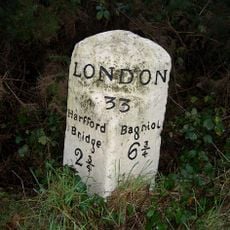 Milestone, Hartford Bridge Flats, W of Yateley Common