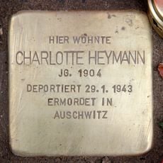 Stolperstein dedicated to Charlotte Heymann