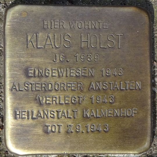Stolperstein en memoria de Klaus Holst