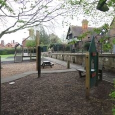 Wall and steps to terrace in front of St Mary's School and School House