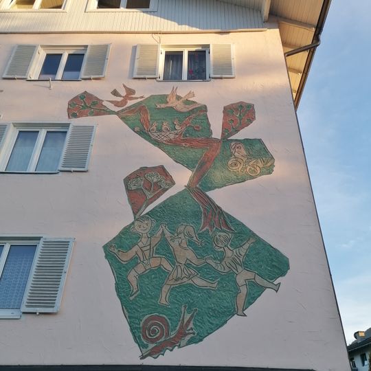 Wandmalerei Spielende Kinder