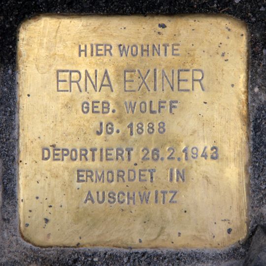 Stolperstein dedicated to Erna Exiner