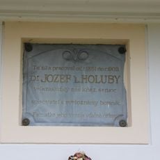 Memorial board of Jozef Ľudovít Holuby in Zemianske Podhradie