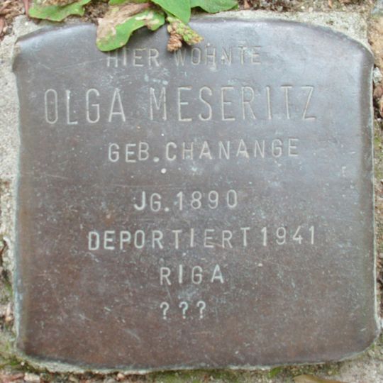 Stolperstein dedicated to Olga Meseritz