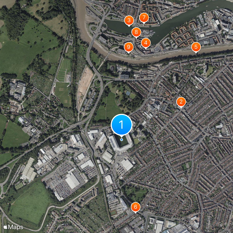 Ashton Gate Stadium Map