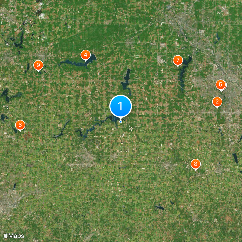 Area codes 234 and 330 Mapa