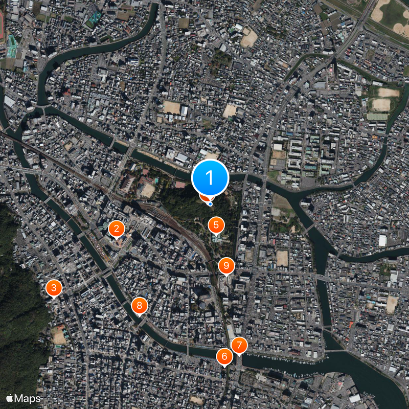 Tokushima Castle Kaart