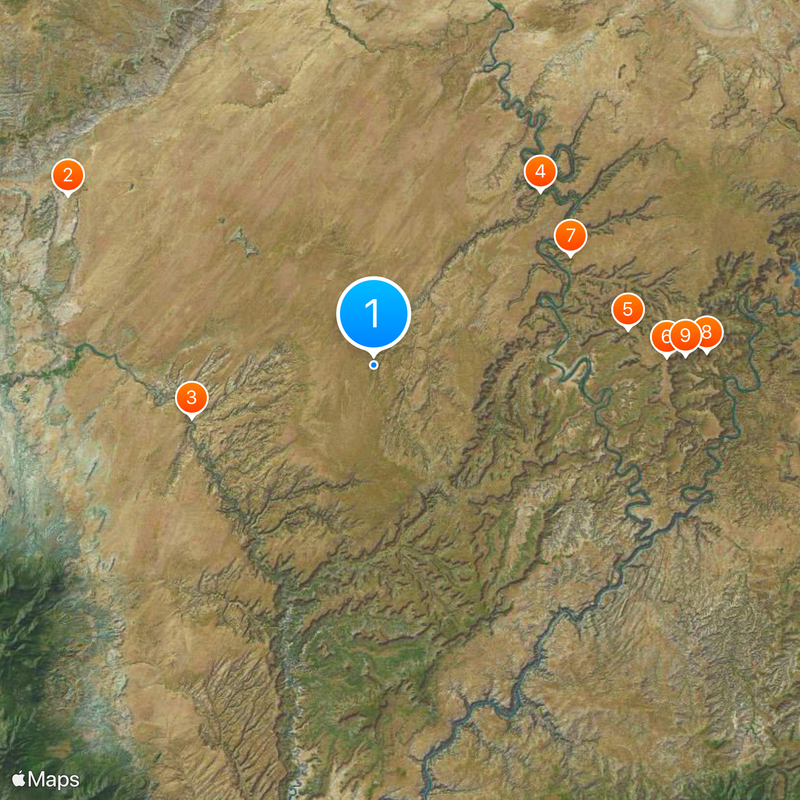 Bluejohn Canyon Mapa