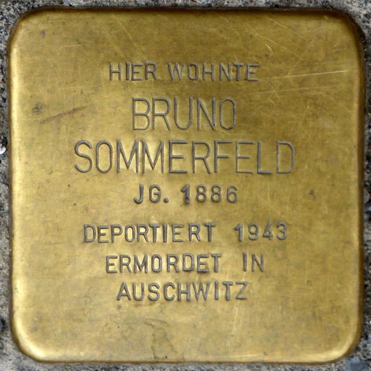 Stolperstein dedicated to Bruno Sommerfeld