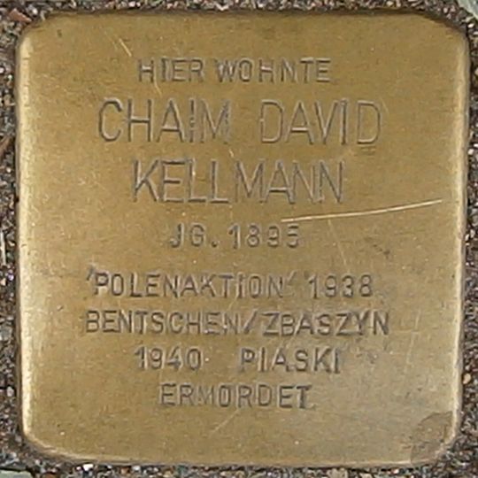 Stolperstein en memoria de Chaim David Kellmann