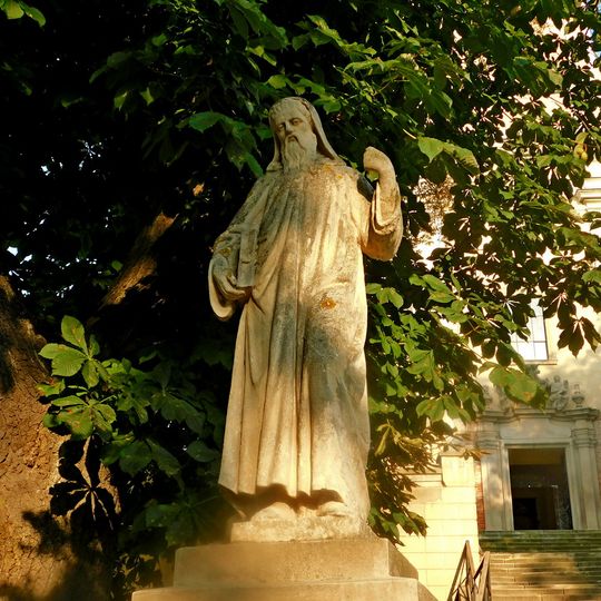 Socha svatého Cyrila před kostelem svatého Bartoloměje v Napajedlech