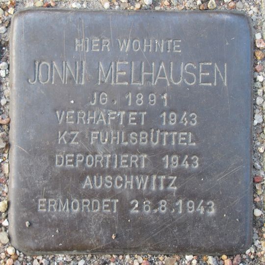 Stolperstein en memoria de Jonni Melhausen