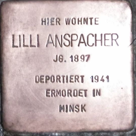 Stolperstein en memoria de Lilli Ansbacher