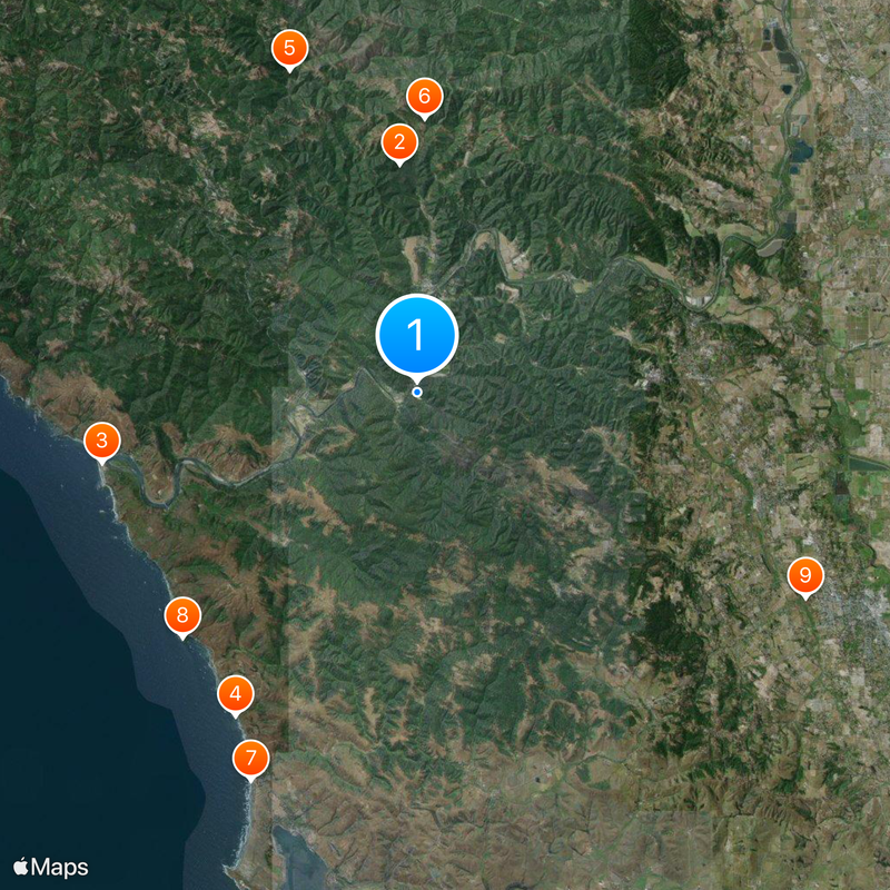 Bohemian Grove Kaart