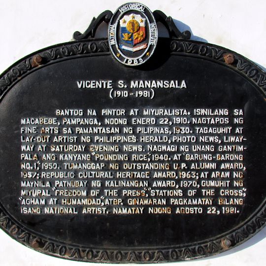 Vicente S. Manansala historical marker