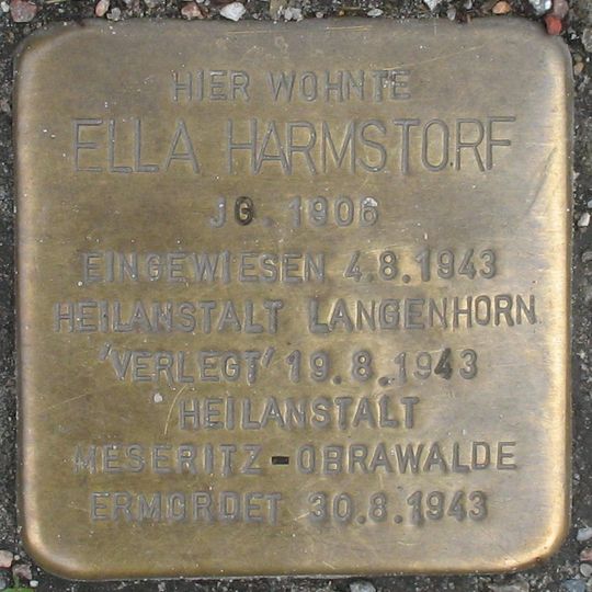 Stolperstein en memoria de Ella Harmstorf