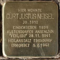 Stolperstein dedicated to Curt Justus Neisel