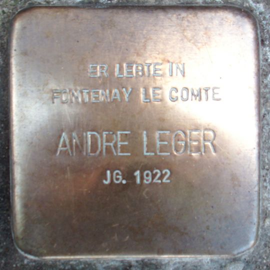 Stolperstein em memória de Andre Leger