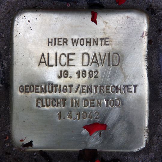 Stolperstein à la mémoire d’Alice David