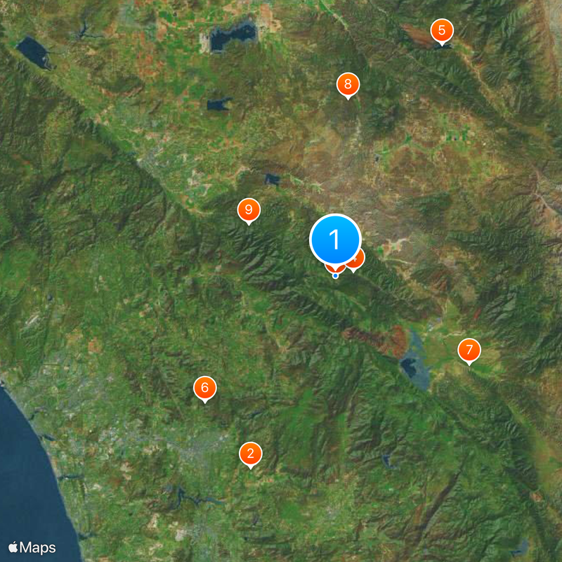 Telescopio Hale Mappa