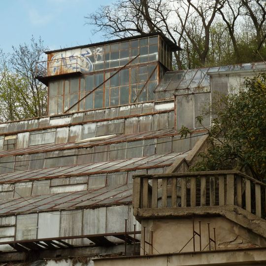 Old greenhouse in Malešice botanical garden