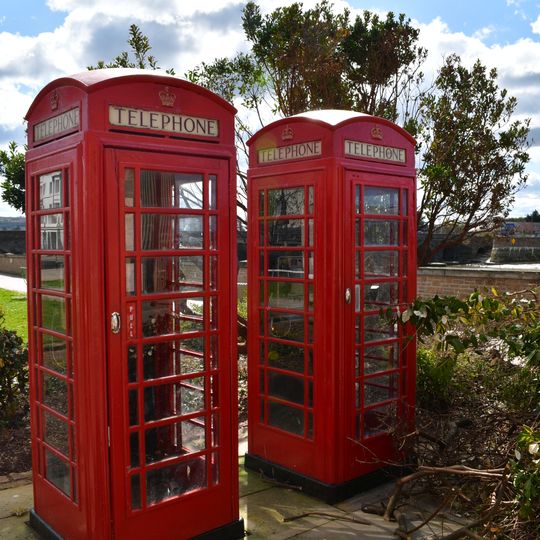 Pair Of K6 Telephone Kiosks Approximately 6 Metres South Of Bus Station Offices