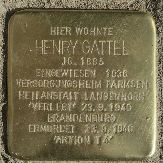 Stolperstein en memoria de Henry Gattel