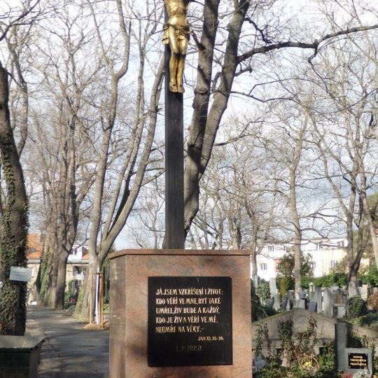 Cemetery cross in Bubeneč Cemetery