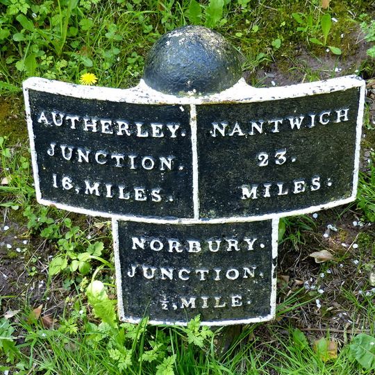 Milepost Shropshire Union Canal 0.5 Miles To North Of Norbury Junction