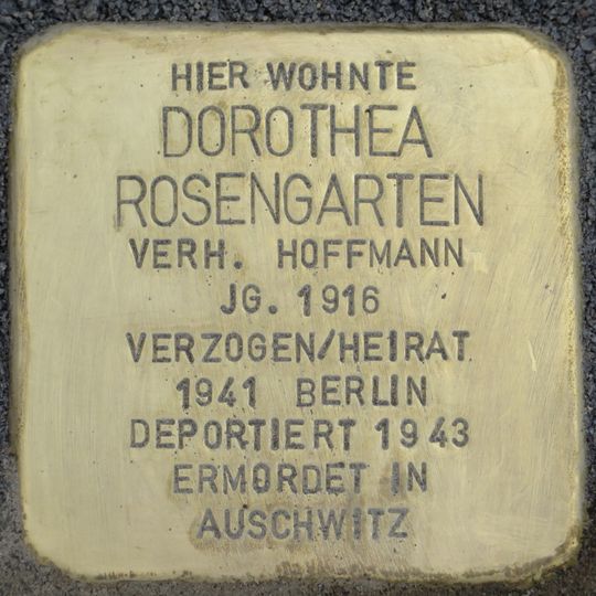 Stolperstein à la mémoire de Dorothea Rosengarten
